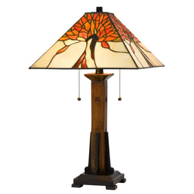 Cal Lighting Tiffany Table Lamp with Pull Chain Switch