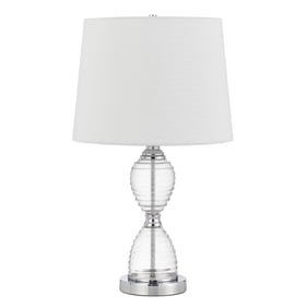 Cal Lighting Eden Chrome Table Lamp with Taper Drum Hardback Shade