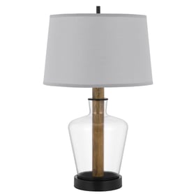 Cal Lighting Rancho Black Table Lamp with Taper Drum Hardback Shade