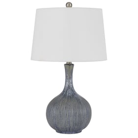 Cal Lighting Vernate Distressed Stone Ceramic Table Lamp with Hardback Tape...