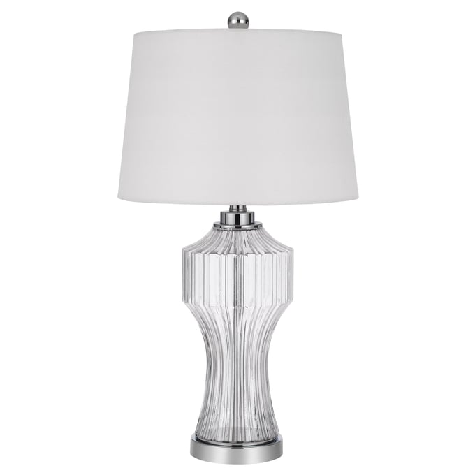 Cal Lighting Reston Clear 100W 3 Way Column Glass Table Lamp CAL-BO-3062TB