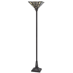 Cal Lighting 3101 Tiffany Dark Bronze 150W 3 Way Metal Resin Torchiere