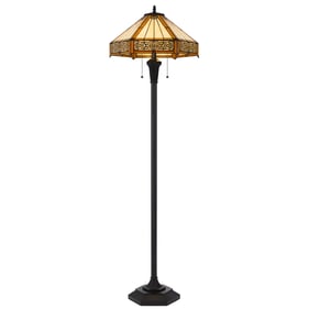 Cal Lighting 3111 Tiffany Dark Bronze 60W Metal Resin Table Lamp with Pull ...