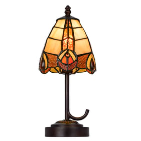 Cal Lighting 3119 Tiffany Dark Bronze 40W Metal Resin Accent Lamp with Inli...