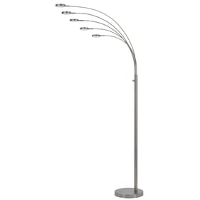 Cal Lighting Malibu Brushed Intergrated LED 8W Metal Arc Floor Lamp