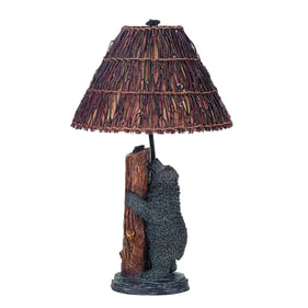 Cal Lighting Bear Antique Bronze 150W Resin Table Lamp