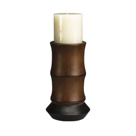 Cal Lighting Bamboo Resin Candle Holder