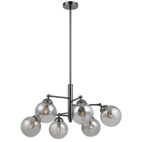 Cal Lighting Prato Gun Metal 6 Lights Chandelier