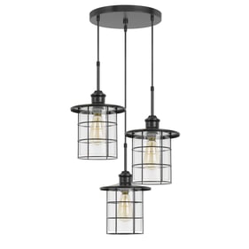 Cal Lighting Silverton Dark Bronze 60W x 3 Pendant Fixture