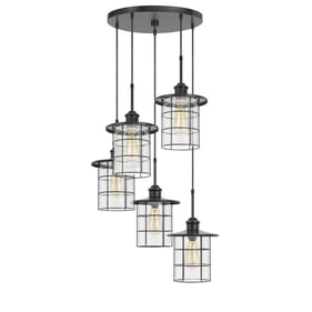 Cal Lighting Silverton Dark Bronze 60W x 5 Pendant Fixture