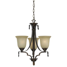 Cal Lighting Dabois Golden Iron 3 Light Chandelier