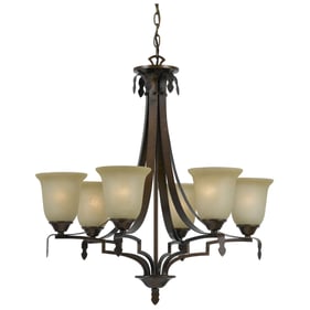 Cal Lighting Dabois Golden 6 Light Chandelier