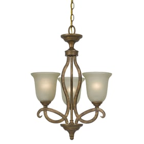 Cal Lighting Emmet Golden Iron 3 Light Chandelier