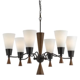 Cal Lighting Verona Frosted White 6 Light Chandelier