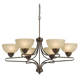 Cal Lighting Romano Bone 6 Light Chandelier