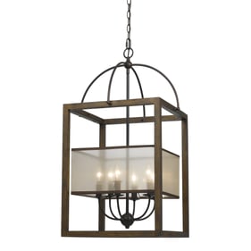 Cal Lighting Dark Bronze Rectangular Chandelier