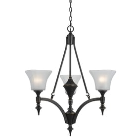 Cal Lighting Rockwood Dark Bronze 3 Lights Iron Chandelier