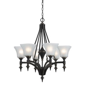 Cal Lighting Rockwood Dark Bronze 6 Lights Iron Chandelier