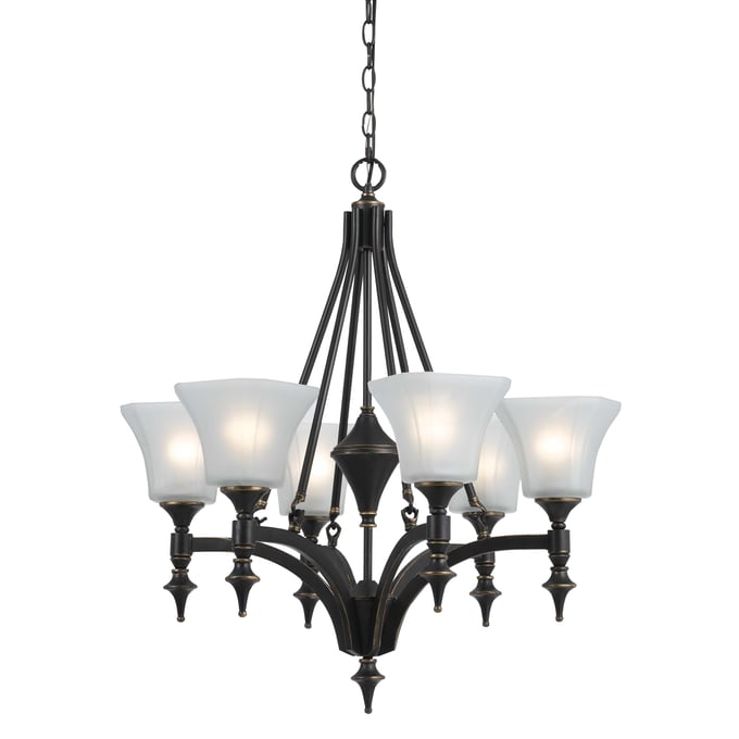 Cal Lighting Rockwood Dark Bronze 6 Lights Iron Chandelier CAL-FX-3541-6