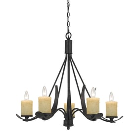 Cal Lighting Morelis Black 5 Light Chandelier