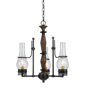 Cal Lighting Trenton Clear 3 Light Chandelier