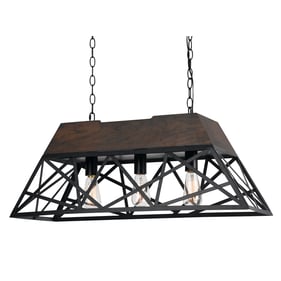 Cal Lighting Antonio Black 60W Wood Chandelier