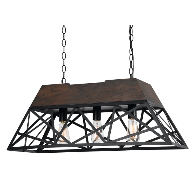 Cal Lighting Antonio Black 60W Wood Chandelier CAL-FX-3585-3