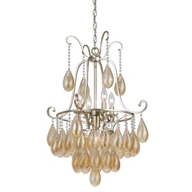 Cal Lighting Marion Warm Silver 60W x 5 Glass Chandelier