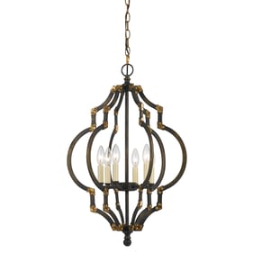 Cal Lighting Howell Gold 40W x 6 Metal Pendant