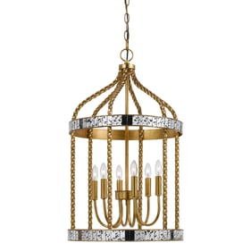 Cal Lighting Glenwood French Gold 40W x 6 Pendant