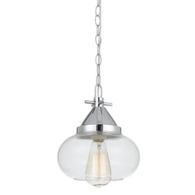 Cal Lighting Maywood Chrome 60W Glass Pendant