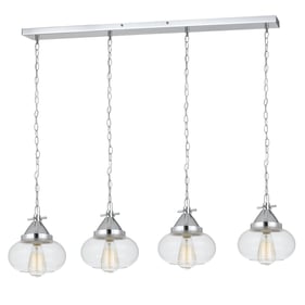 Cal Lighting Maywood Chrome 60W x 4 Glass Pendant