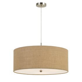 Cal Lighting Addison Burlap 60W x 3 Drum Pendant Fixture