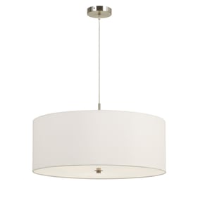 Cal Lighting Addison White 60W x 3 Drum Pendant Fixture