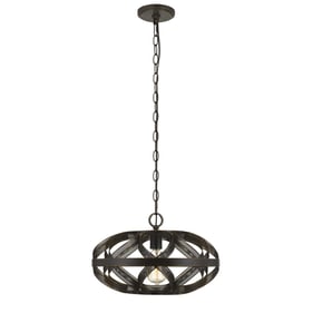 Cal Lighting Alma Dark Bronze 60W Metal Mesh Pendant Fixture