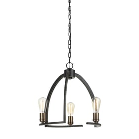 Cal Lighting Kinder Dark Bronze Metal 3 Light Chandelier