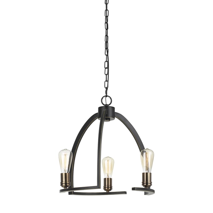 Cal Lighting Kinder Dark Bronze Metal 3 Light Chandelier CAL-FX-3664-3