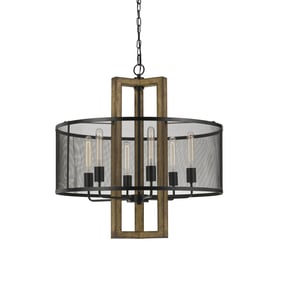 Cal Lighting Monza Black Brown Chandelier with Mesh Shade