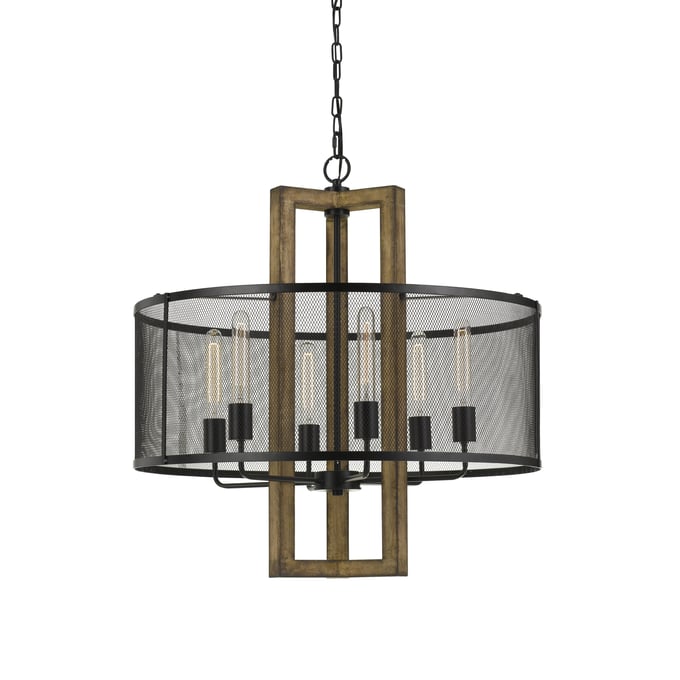 Cal Lighting Monza Black Brown Chandelier with Mesh Shade CAL-FX-3678-6