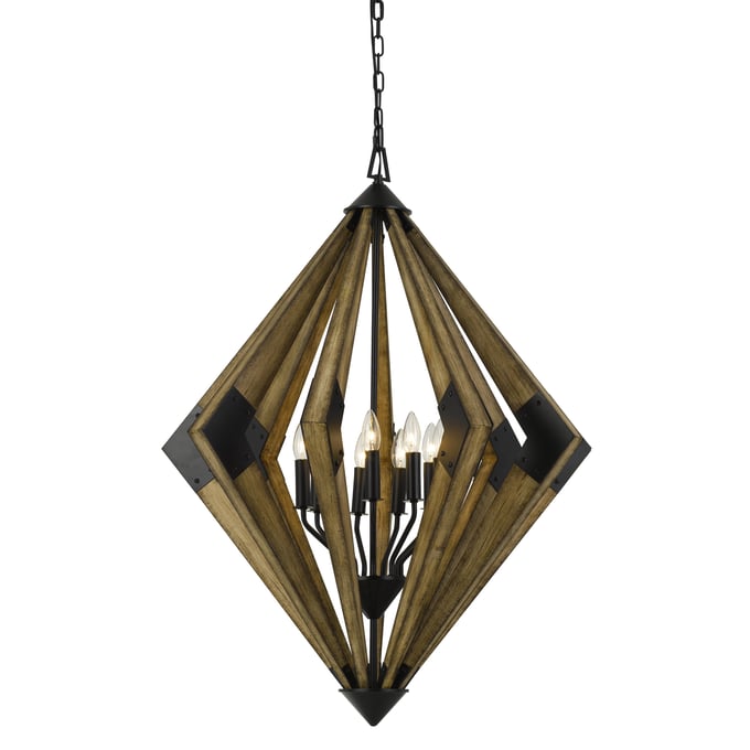 Cal Lighting Arezzo Brown 60W x 9 Wood Chandelier CAL-FX-3679-9