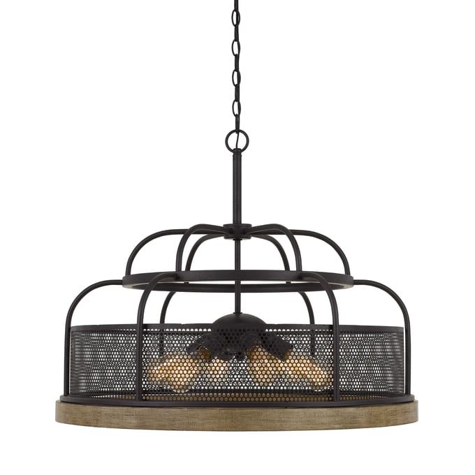 Cal Lighting Akaki Light Oak 60W x 6 Chandelier CAL-FX-3706-6