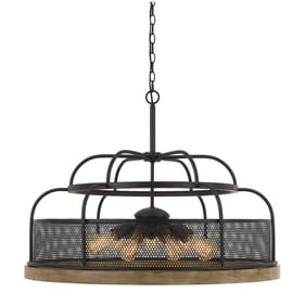 Cal Lighting Akaki Light Oak 60W x 9 Chandelier