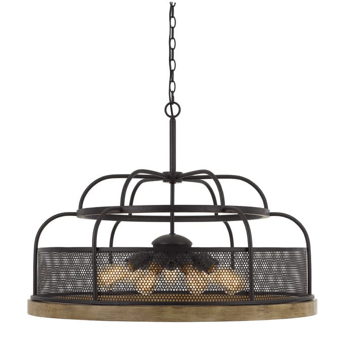 Cal Lighting Akaki Light Oak 60W x 9 Chandelier CAL-FX-3706-9