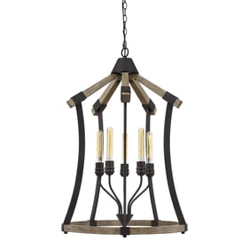 Cal Lighting Dali Light Oak 60W x 5 Chandelier