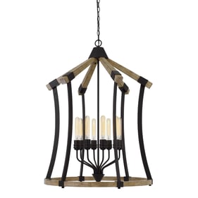 Cal Lighting Dali Light Oak 60W x 8 Chandelier