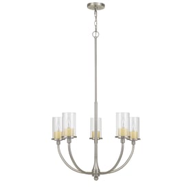 Cal Lighting Jervis Brushed Metal Chandelier with Glass Shades