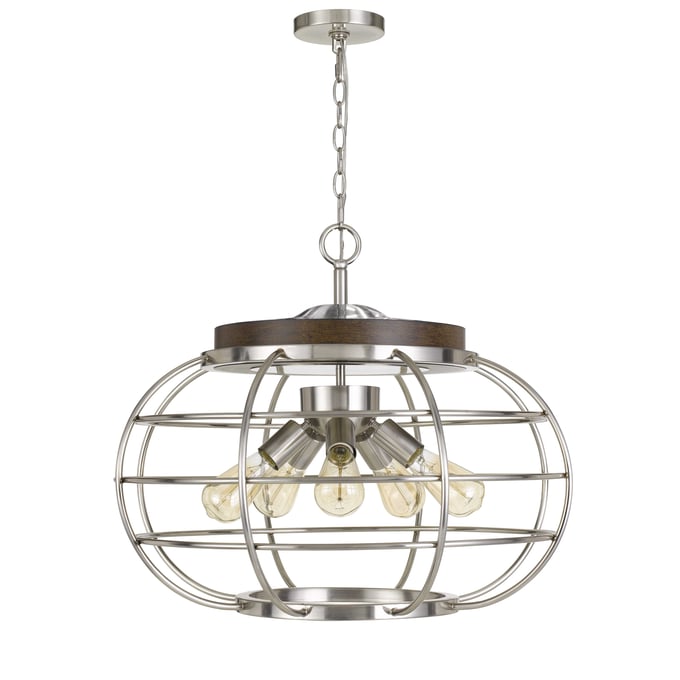 Cal Lighting Liberty Brushed 5 Light Metal Chandelier CAL-FX-3719-5