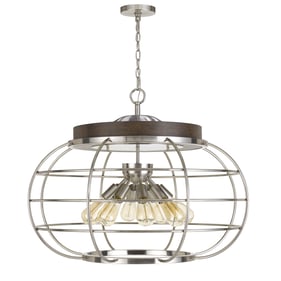 Cal Lighting Liberty Brushed 8 Light Metal Chandelier