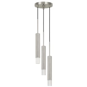 Cal Lighting Brushed Troy Integrated LED Dimmable Hexagon 3 Lights Pendant ...