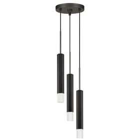 Cal Lighting Gun Metal Troy Integrated LED Dimmable Hexagon 3 Lights Pendan...